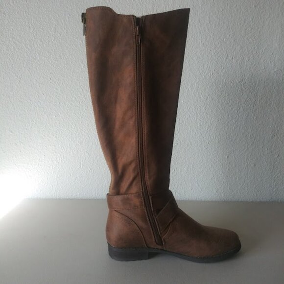 Bullboxer B52 Kayley tan, brown faux leather knee high boots - Picture 6 of 10